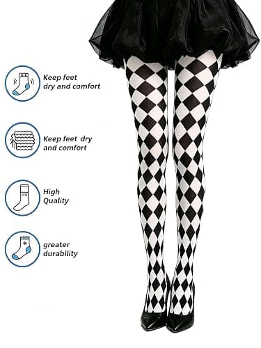 Moketiere Black and White Tights for Women thumbnail 7