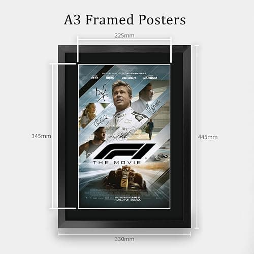 HWC Trading F1 The Movie 2025 Brad Pitt Gifts Printed Poster Signed Autograph Picture for Movie Memorabilia Fans - 16" x 12" Framed thumbnail 2