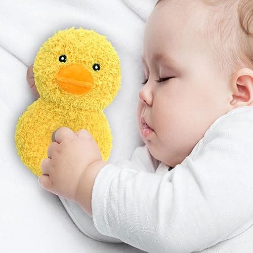 Doindute Baby Duck Soft Rattle Toy, Plush Duck Infant Shaker Rattle Easy-Grasp Stuffed Animal Toy, Gifts for Newborns Babies Toddlers Boys Girls, Yellow, 5.3 Inches thumbnail 3