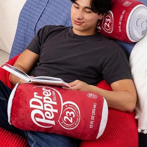 Torendi Dr Pepper Pillow – Soda Can Plush Pillow, Funny Gag Gift for Men & Women, Soft Decorative Cushion for Bedroom, Living Room & Couch thumbnail 4