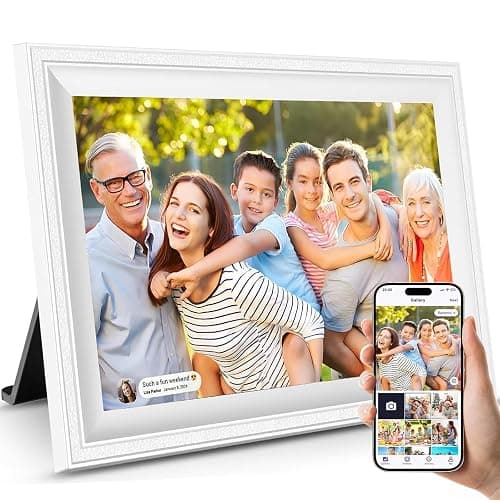 Smart White Digital Picture Frame WiFi Send Photos from Your Phone 16GB Storage 10.1inch 1280x800 IPS Touch Screen Digital Photo Frame Auto-Rotate Wall Mountable Photo Picture Frame Digital - Image 1
