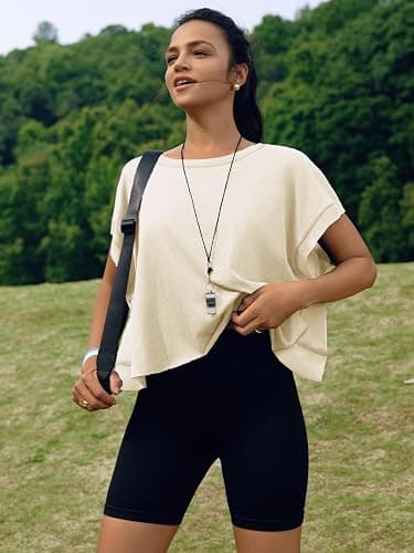 SENSERISE Womens Open Back Workout Tops Backless Short Sleeve Athletic Shirt Running Crop Top Gym Yoga Tee thumbnail 3