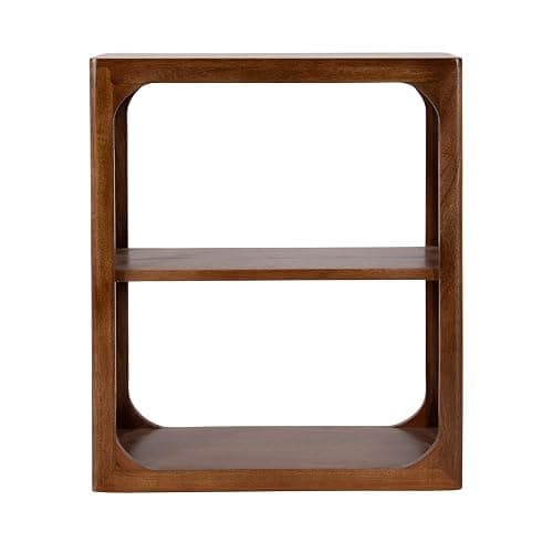 Kate and Laurel Dahl Modern Mango Wood Tiered Wall Shelf, 18 x 7 x 22, Walnut Brown, Decorative Over The Toilet Shelf for Use as Bathroom Storage or Living Room Display Shelving thumbnail 9
