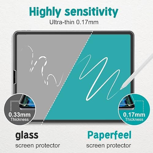 PAPERFEEL 2 Stück Folie für iPad A16/11./10. Gen 2025 2022 Schutzfolie | Matt Papier Displayschutzfolie zum Schreiben Zeichnen Blendfreiem, Anti Fingerabdruck, Anti-Kratzer, Einfache Installation thumbnail 3