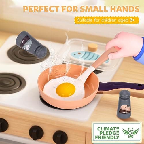 Zero Zoo 105Pcs Kids Kitchen Toy Accessories, Toddler Pretend BBQ Camping Cooking Playset, Play Pots, Pans, Utensils Cookware Toys, Play Food Set, Vegetables, Learning Gift for Girls Boys thumbnail 4
