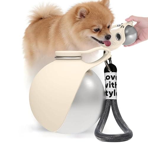 Gourde pour Chien, Gourde Chien Promenade Gamelle éTanche avec Bol Pliable en Silicone, 285ml Gourde Chien Voyage pour Les Promenades Et RandonnéEs en ExtéRieur (Blanc) - Image 1