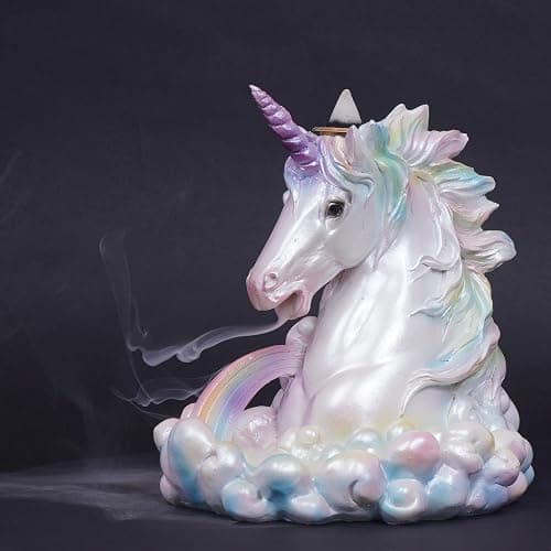 Fantasy Gifts Cloud Breathing Unicorn Backflow Burner – 5.5 x 5.75 Inch Fantasy Waterfall Décor Accent | Whimsical Unicorn Tabletop Decoration for Meditation & Home Décor thumbnail 2