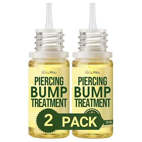 BodyJ4You Keloid Bump Removal Oil - Piercing Aftercare Shrinking Drops - Nose Ear Septum Belly Cartilage Scar Treatment Piercing Bump Solution - Tea Tree Jojoba Essential Oils Keloid Care (Pack of 2) - Image 1