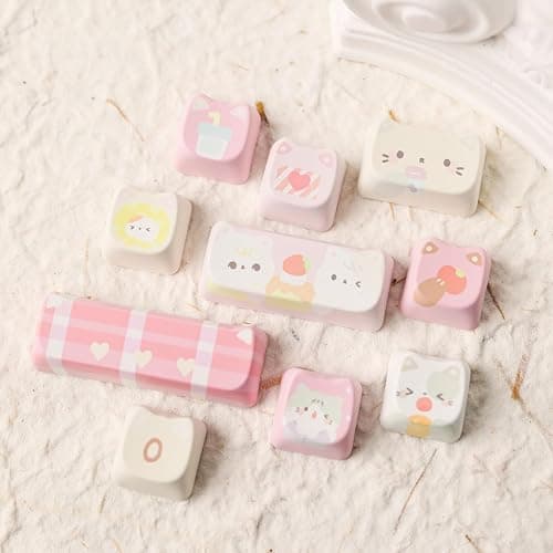 KiiBoom x Maorbeng Meow Meow Squad Keycaps Set, Dye-Sublimation PBT, Mao Profile, 142 Keys Custom Keycaps for ANSI Layout, MX Switches Mechanical Gaming Keyboard thumbnail 6