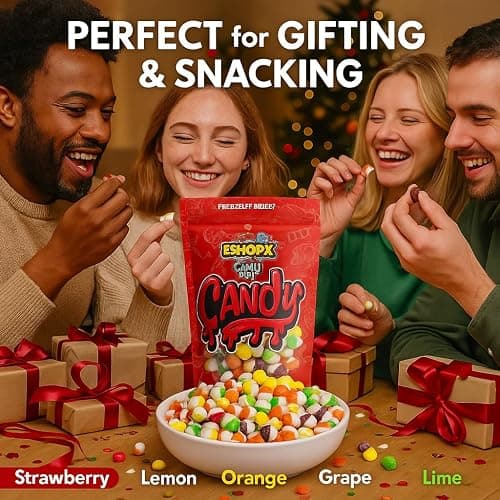 EShopX Freeze Dried Candy - 1 pound Bag Premium Freeze-Dried Crunchy Candy with Bursting Fruity Taste (16 oz, Original Rainbow) - Perfect for Gifting & Snacking thumbnail 9
