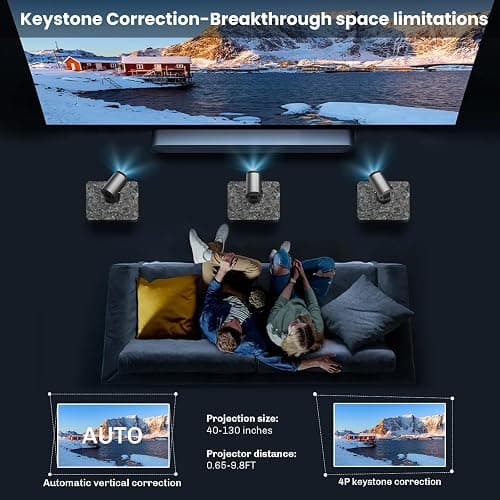 HIPPUS Mini Projector Built-in Apps,Portable Projector with WIFI6 Bluetooth, Smart Projector 4k 1080P Support,Auto Keystone, Movie Projector Compatible with Smartphone/HDMI/USB thumbnail 6