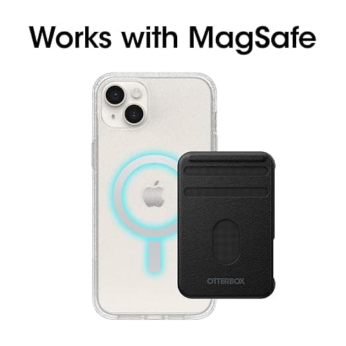 OtterBox iPhone 14 Plus Symmetry Series+ Case - STARDUST (Clear/Glitter), ultra-sleek, snaps to MagSafe, raised edges protect camera & screen thumbnail 5