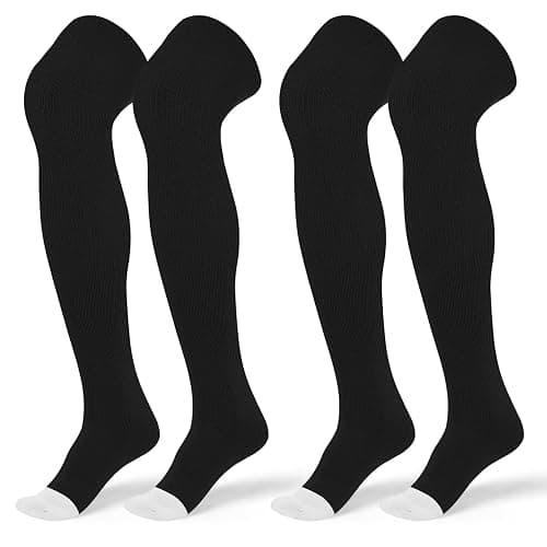 SUNYIWJIE 2 Pair High Football Baseball Socks Multiple Sizes Over the Knee Baseball Socks Extra Long Soccer Sock for Boys Men - Image 1