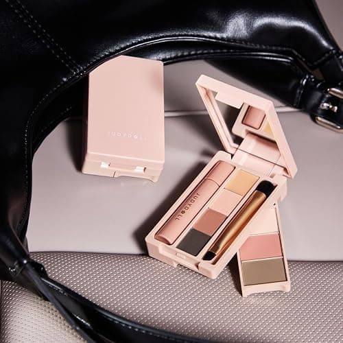 JUDYDOLL Portable Makeup Palette - All-in-One Face Makeup Kit, Contour & Highlighter for Warm & Cool Skin Tones, Travel-Friendly Cosmetic Palette (05 Sleepless Box (with Liquid Lipstick)) thumbnail 9