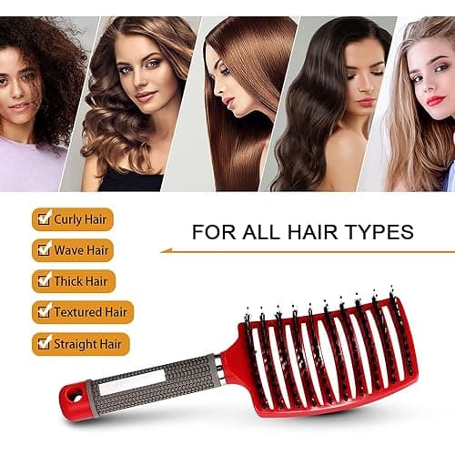 Magical Ultra Detangling Brush for Wet or Dry Hair, Detangler Brush, Fast Drying Styling Massage Hairbrush for Men, Women and Kids (Rainbow) thumbnail 4