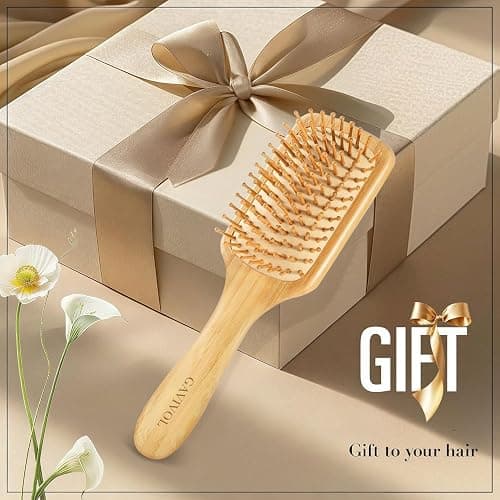 GAVIVOL Bamboo Hair Brush for Hair Growth Detangler Brush Wooden Paddle Hairbrush with Bamboo Bristles for Scalp Massager Hair Brushes for Women Handle Pointed Bristle Travel Hair Brush for Fine Hair thumbnail 6