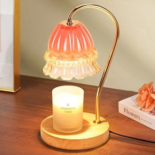 Flower Candle Warmer Lamp with Timer, Wax Warmer, Height Adjustable, Birthday Gifts for Women, Mom, Sister, Candle Lamp Warmer Christmas Gifts, Electric Dimmable Candle Warmer, Vintage Home Decor - Image 1