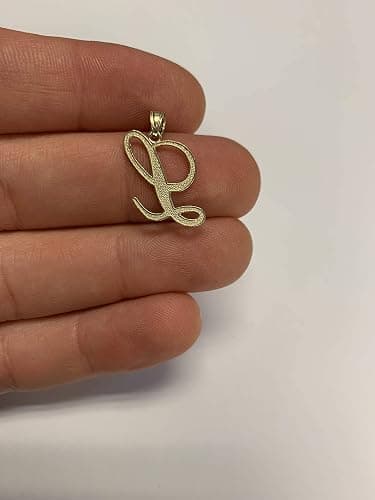 Ice on Fire Jewelry 10k Gold Initial Pendant thumbnail 5