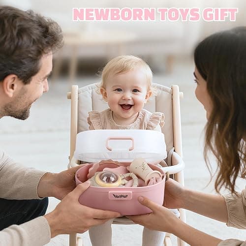 Hochet Bébé 10 Pièces | Jouet de Dentition et d'Eveil pour Garçon et Fille de 0-12 Mois | Cadeau de Naissance Idéal thumbnail 2