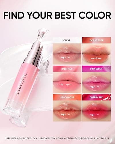 SKINTIFIC Hydrating Brightening Lip Serum, Smooth Tinted Lip Stain, Plumping Lip Gloss with Polypeptide Squalane, Moisturizing Balms, Brighten Dark Lips, Korean Beauty Makeup (04 Pink Berry) thumbnail 3