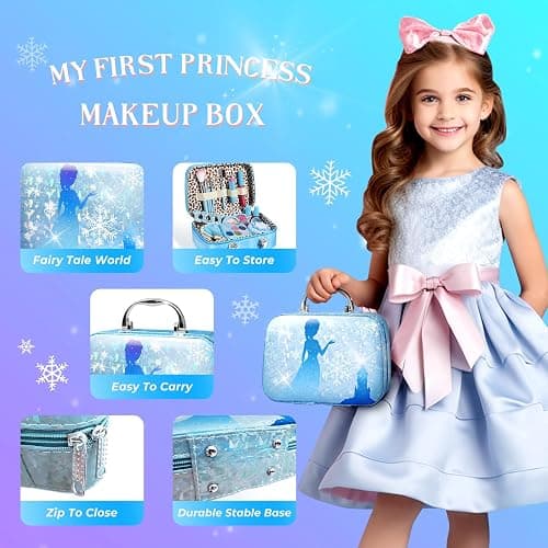 INNOCHEER Kids Makeup Kit for Girl Toys, Frozen Makeup Set for Girls, Real Washable Makeup Kit for Girls, Birthday Christmas Princess Gifts for Girls Kids Age 3 4 5 6 7 8 9 10 11 12 Year Old thumbnail 4