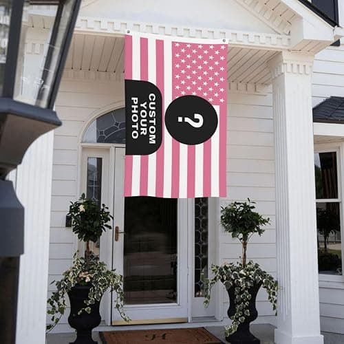 Custom Pink American Flag - Personalized 3x5 Ft Flag With Your Logo, Picture, Words or Text thumbnail 9