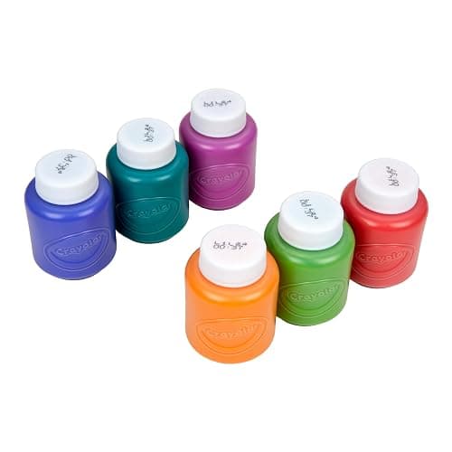 Crayola Washable Kids Paint (6ct), Assorted Bulk Paint Set for Kids, Must Have Preschool Arts & Crafts Supplies, Nontoxic, Learning Activities for Toddlers thumbnail 6