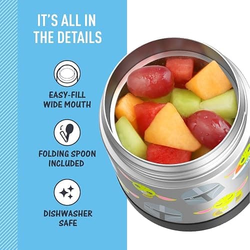THERMOS FUNTAINER Insulated Food Jar – 10 Ounce – Kid Friendly Food Jar with a Foldable Spoon, Mandalorian thumbnail 4