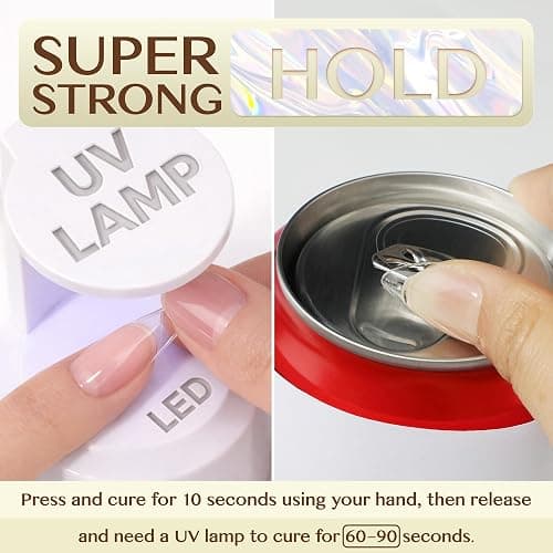 UNA GELLA 6 in 1 Gel Nail Glue for Clear Acrylic Nails Tips, 15ml UV Nail Glue Long Lasting Super Strong Brush for Base Coat, Clear Fake Nails, and Soft Gel Tips Lamp Curing Required thumbnail 3