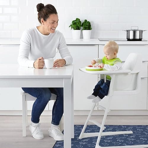 Blissful Diary Baby Splat Mat for Under High Chair, 50.4 x 50.4 Inch Wipeable Splash Mat, Waterproof and Washable, Anti-Slip Floor Protector, Safari Animals thumbnail 2