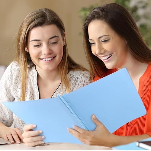 HABGP Two Pocket Folder With Prongs (5 Pack, Pastel Colors), Plastic Folders With Pockets and Business Card Holder, Fit Letter Size, for Organizing Papers in School, Office & Business thumbnail 2