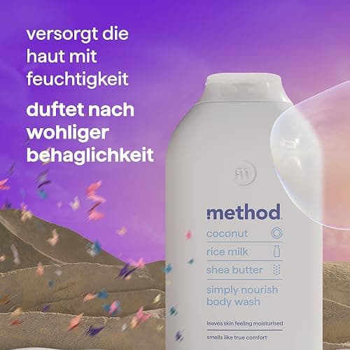 Method Duschgel, Simply Nourish, Kokosnuss, Reismilch und Sheabutter, 1 Stück, 532 ml thumbnail 3
