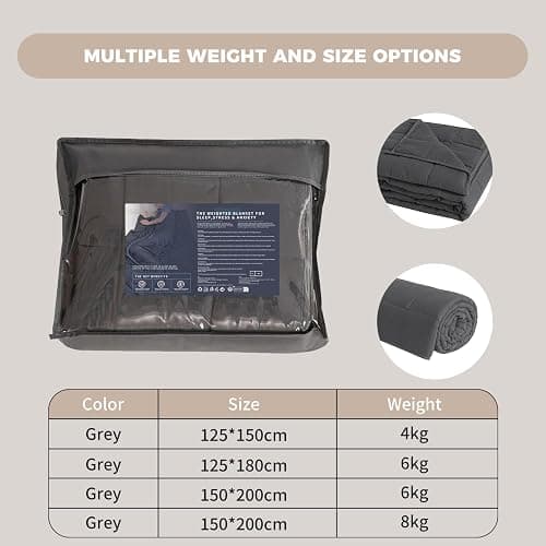 Good Nite Couverture Lestée pour Adulte Couette Lestée Couverture De Relaxation Plaid Lesté Weighted Blanket Gris 8 kg 150 x 200 cm thumbnail 5
