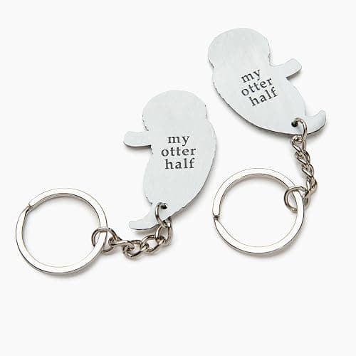 My Otter Half Couple matching keychains Set: Bridal Shower & Wedding Gifts, Anniversary & Engagement Couple Gifts, Cool Stuff for Girlfriend or Boyfriend, Valentine's Day gift for her or him thumbnail 3