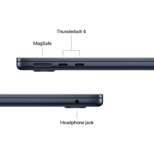 Apple 2025 MacBook Air 13-inch Laptop with M4 chip: Built for Apple Intelligence, 13.6-inch Liquid Retina Display, 16GB Unified Memory, 256GB SSD Storage, 12MP Center Stage Camera, Touch ID; Midnight thumbnail 6