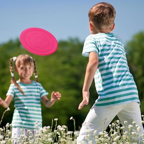 Vinsot 28 Pcs Flying Discs Bulk Flying Discs for Kids Soft Rubber Flyer Disk Dog Toys Game Outdoor for Children Adults Sports Favors, 7 Colors thumbnail 7