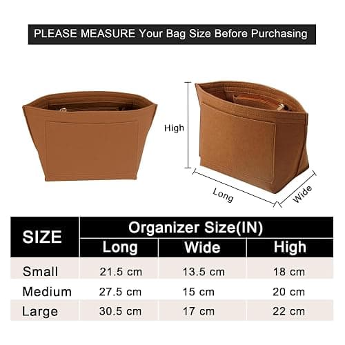 LOUKAYCCI Purse Organizer Insert for Le Pliage Medium Handbags Insert Organizer (Brown, Medium) thumbnail 2