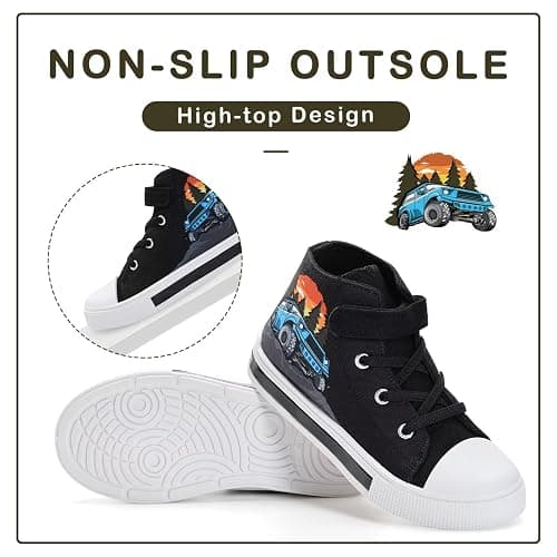 EUXTERPA Kids Toddler Sneakers Light Up Flashing Shoes Girls Boys Easy Fasten High Top Walking Canvas Sneaker thumbnail 4