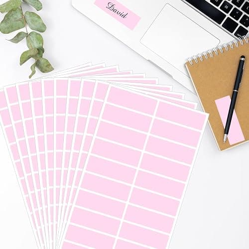 Starboling Color Coding Labels,400 PCS 1" x 3" Pink Rectangular Colored Labels Stickers,for Garage Sale,Price Tags,File Folder Tabs,and Classroom Organization thumbnail 2