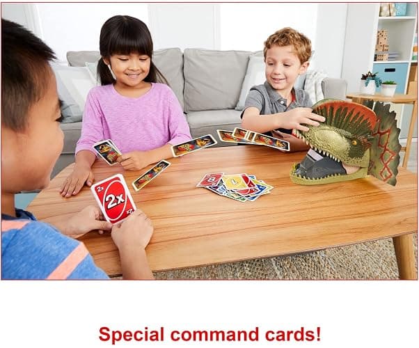 Mattel Games UNO Attack Jurassic World Domination Card Game for Kids & Family Night with Dinosaur Card Launcher, Lights & Sounds (Amazon Exclusive) thumbnail 2