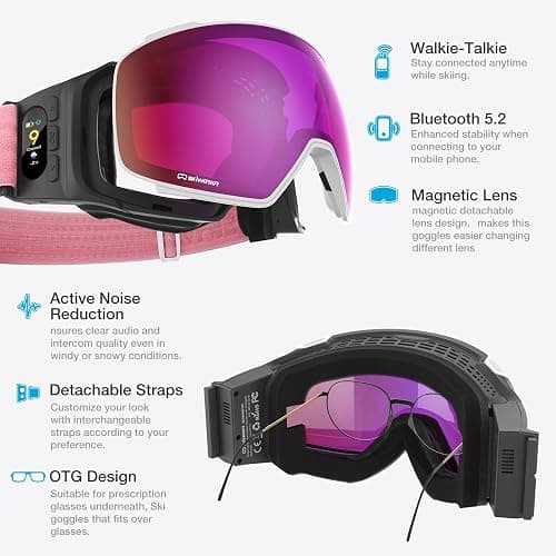 SKIWARRIOR Multifunctional Smart Bluetooth Ski Goggles with Walkie-Talkie, Anti-Fog Zeiss Lens, Music & Call Function thumbnail 3
