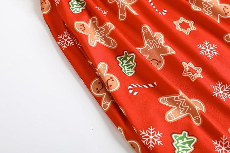 Vopmocld Girls Pajama Sets 3pcs Button Down Short Sleeve Long Pants With Shorts Sleepwear Cute Patterns Nighty For Teens - 12 - Xmas Gingerbread thumbnail 5