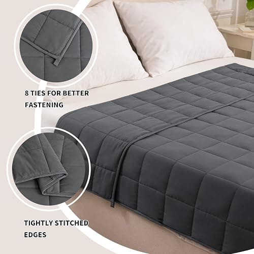 Good Nite Couverture Lestée pour Adulte Couette Lestée Couverture De Relaxation Plaid Lesté Weighted Blanket Gris 8 kg 150 x 200 cm thumbnail 3