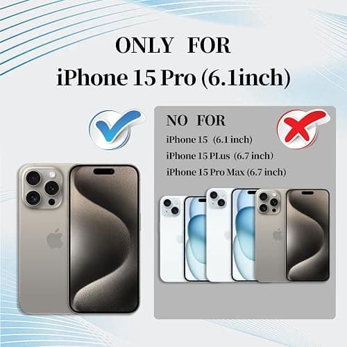 ankofave Magnetic for iPhone 15 Pro Phone Case for Women, Matte Luxury Soft Metallic Luster Design with Camera Lens Protector, Compatible with Magsafe Case for iPhone 15 Pro 6.1"-Blue thumbnail 7