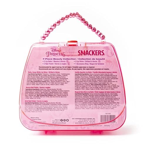 Lip Smacker Disney Princess 5-Piece Beauty Tote for Kids, Includes Lip Balm, Nail Polish & Hair Accessories, Travel Bag Gift Set Featuring Rapunzel & Cinderella, Cruelty-Free thumbnail 4