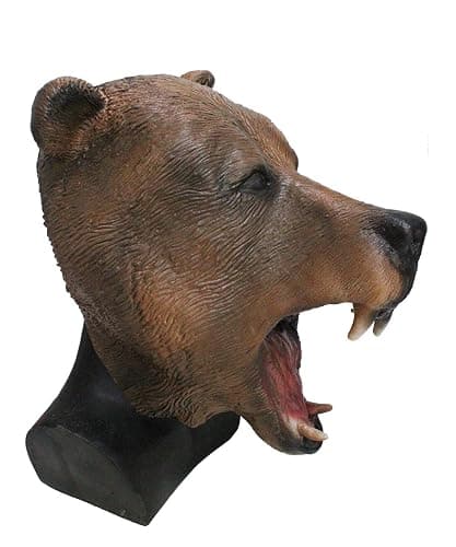 Brown Bear Animal Head Latex Mask Halloween Wild Forest Animal Costume Grizzly Bear Overhead Mask for Adult thumbnail 4
