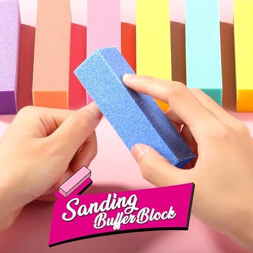 FANDAMEI Nail File and Buffer, Professional Manicure Tools Kit. 8PCS Rectangular Nail Buffer Block, 8PCS Nail File, 2PCS 7 Way Nail File & 2PCS Nail Polishing Buffer. Nail Care File Buffer Tool thumbnail 5