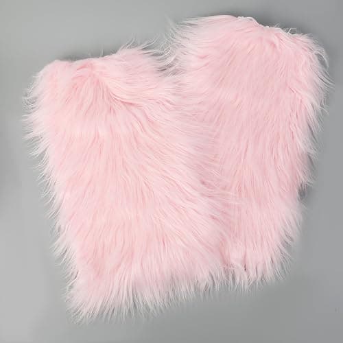 PHOGARY Faux Fur Fuzzy Leg Warmers Furry Boot Covers for Women Girls, Furry Boot Cuffs Fuzzy Shoes Cover Socks for Costumes thumbnail 7