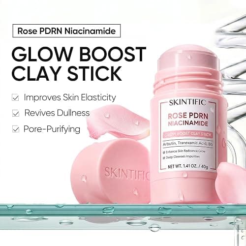 SKINTIFIC Rose PDRN Niacinamide Clay Mask Stick for Face, Brightening & Pore Cleansing, 2% Niacinamide, Alpha-Arbutin & Tranexamic Acid, Oil Control Hydrating Clay Stick for Dull Skin thumbnail 3