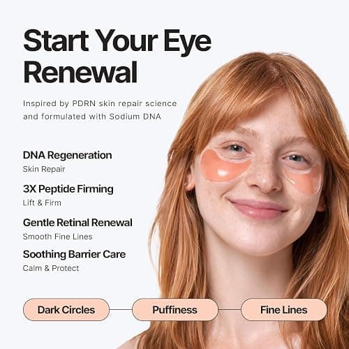 Enaskin Naturals PDRN Peptide Under Eye Patches for Dark Circles, 30 Pairs | These Under Eye Masks Help Reduce the Look of Wrinkles, Puffiness and Under Eye Bags, Leaving the Eye Area Looking Smoother thumbnail 5